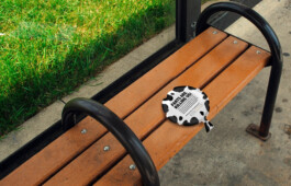 An image of a woopie cushion on a benchwith 